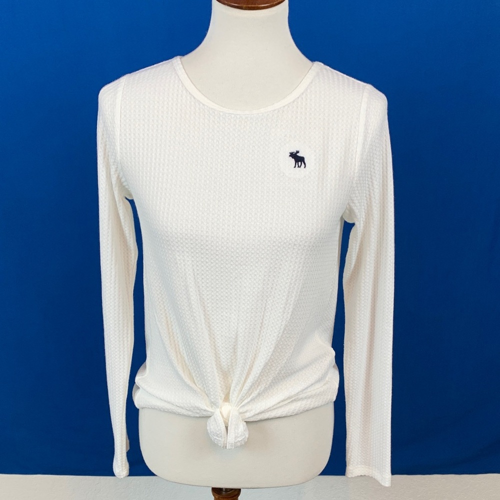 Abercrombie Kids NWT White Long Sleeve waffle Top